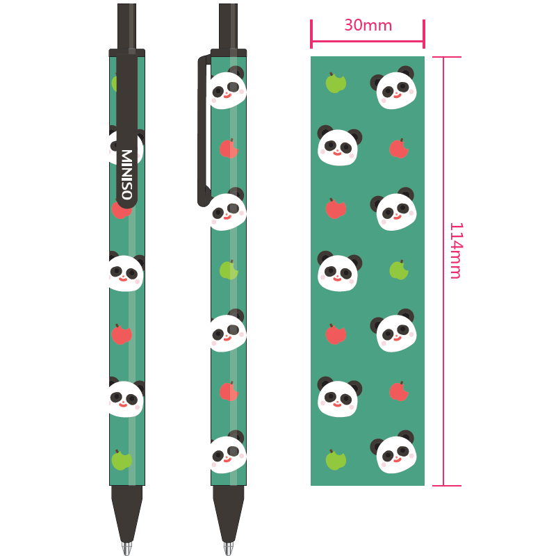 0 38mm Ballpoint Pen Blue Ink panda